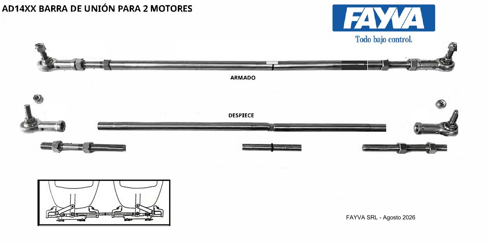 BARRA DE UNIÓN PARA 2 MOTORES