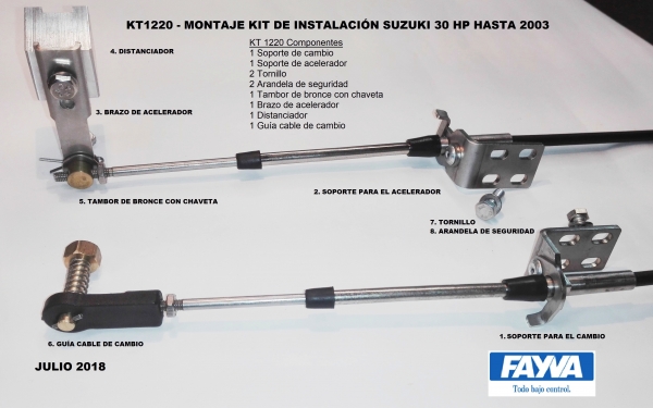 KIT SUZUKI 40 HP-30 HP 2 cil P/INST.CONTROL REMOTO - Imagen 2